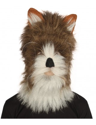 Furry Fox Collection | Men's White and Brown Straight Furry Fox Cosplay Wig | Premium Breathable Capless Cap