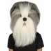 Furry Dog Collection | Men's White and Grey Straight Furry Dog Cosplay Wig & Mask | Premium Breathable Capless Cap