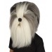 Furry Dog Collection | Men's White and Grey Straight Furry Dog Cosplay Wig & Mask | Premium Breathable Capless Cap