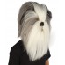 Furry Dog Collection | Men's White and Grey Straight Furry Dog Cosplay Wig & Mask | Premium Breathable Capless Cap