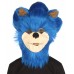 Furry Game | Men's White and Blue Straight Long Furry Hedghog Costume Cosplay Wig | Premium Breathable Capless Cap