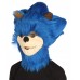 Furry Game | Men's White and Blue Straight Long Furry Hedghog Costume Cosplay Wig | Premium Breathable Capless Cap