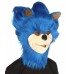 Furry Game | Men's White and Blue Straight Long Furry Hedghog Costume Cosplay Wig | Premium Breathable Capless Cap