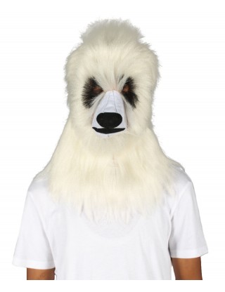 HPO White and Black Panda Wig with Mask  - Long Synthetic Fibers | Premium Breathable Capless Cap