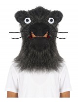 HPO White and Black Mouse Wig with Mask - Long Synthetic Fibers Black | Premium Breathable Capless Cap