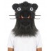 HPO White and Black Mouse Wig with Mask - Long Synthetic Fibers Black | Premium Breathable Capless Cap