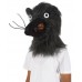 HPO White and Black Mouse Wig with Mask - Long Synthetic Fibers Black | Premium Breathable Capless Cap