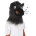 HPO White and Black Mouse Wig with Mask - Long Synthetic Fibers Black | Premium Breathable Capless Cap