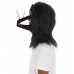 HPO White and Black Mouse Wig with Mask - Long Synthetic Fibers Black | Premium Breathable Capless Cap