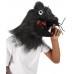 HPO White and Black Mouse Wig with Mask - Long Synthetic Fibers Black | Premium Breathable Capless Cap