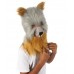 HPO Grey and Brown Squirrel Wig with Mask - Long Synthetic Fibers | Premium Breathable Capless Cap