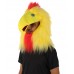 HPO Yellow and Red Chicken Wig with Mask  - Long Synthetic Fibers wig