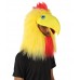 HPO Yellow and Red Chicken Wig with Mask  - Long Synthetic Fibers wig