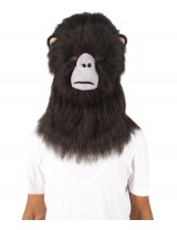 HPO Black an Greay Gorilla Wig with Mask  - Long Synthetic Fibers