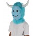 HPO Blue and Pink Scare Monster Wig with Mask  - Long Synthetic Fibers