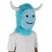 HPO Blue and Pink Scare Monster Wig with Mask  - Long Synthetic Fibers