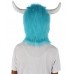 HPO Blue and Pink Scare Monster Wig with Mask  - Long Synthetic Fibers