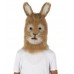 HPO White and Brown Rabbit Wig with Mask  - Long Synthetic Fibers