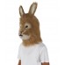 HPO White and Brown Rabbit Wig with Mask  - Long Synthetic Fibers