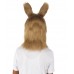 HPO White and Brown Rabbit Wig with Mask  - Long Synthetic Fibers