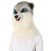 HPO White and Grey Civet Cat Wige with Mask  - Long Synthetic Fibers