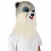HPO White and Grey Civet Cat Wige with Mask  - Long Synthetic Fibers