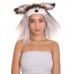 Furry Dog Collection | Women's White and Brown Straight Furry Dog Costume Cosplay Wig | Premium Breathable Capless Cap
