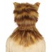 Furry Fox Collection | Women's White and Blonde Straight Furry Cat Cosplay Wig & Mask | Premium Breathable Capless Cap