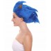 Womens Spiked Blue Cosplay Hedgehog Wig with Ears - Long Blue Hair - Capless Cap Design