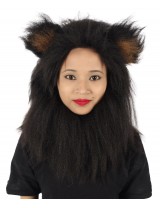 HPO Black Bear wig   - Long Synthetic Fibers