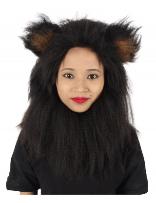 HPO Black Bear wig   - Long Synthetic Fibers