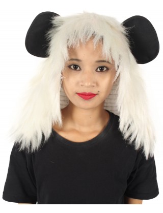HPO White and Black Panda wig - Long Synthetic Fibers