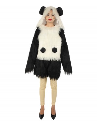 HPO White and Black Panda Costume with Hoodie - Long Synthetic Fibers Bundle
