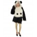 HPO White and Black Panda Costume with Hoodie - Long Synthetic Fibers Bundle
