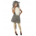 HPO White and Grey Mouse Costume with Mask  - Long Synthetic Fibers Bundle