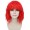 Womens Shoulder Length Bangs Wavy Cosplay Wig Red