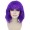 Women Shoulder Length Bangs Wavy Cosplay Wig Purple