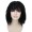 Women Shoulder Length Bangs Wavy Cosplay Wig Black
