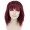 Women Shoulder Length Bangs Wavy Cosplay Wig Burgundy
