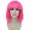 Women Shoulder Length Bangs Wavy Cosplay Wig Dark Pink