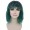 Women Shoulder Length Bangs Wavy Cosplay Wig Ash Green