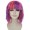 Women Shoulder Length Bangs Wavy Cosplay Wig Pink Ombre