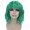 Women Shoulder Length Bangs Wavy Cosplay Wig Green Ombre