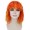 Women Shoulder Length Bangs Wavy Cosplay Wig Orange Ombre