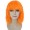 Women Shoulder Length Bangs Wavy Cosplay Wig Orange
