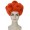 Womens Short Length Orange Straight Pinned Up Wig Orange