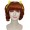 Women Shoulder Length Red Head Pigtails with Yellow Ribbons Wig Red