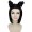 Shoulder Length Double Bun Black Hair Women Wig   Black