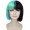 Women Shoulder Length Contrasting Two Tone Artist Wig Multi Color