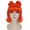 Women Orange Color Straight Shoulder Length Trendy Space Buns Wig Orange
